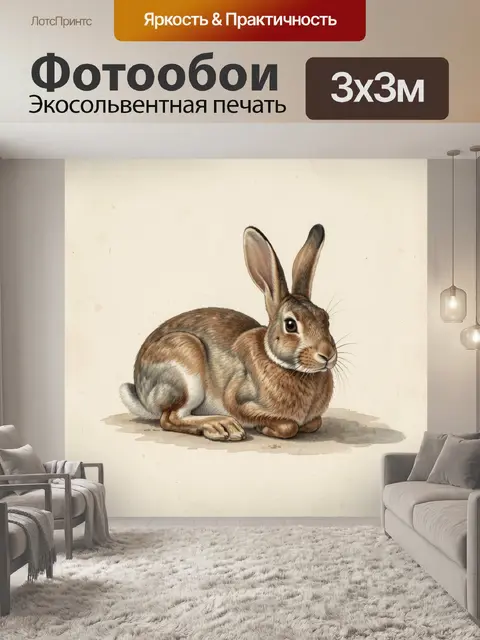 Фотообои Заяц в спокойной позе