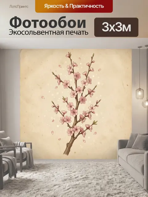 Фотообои Вишневое дерево в розовом цвете