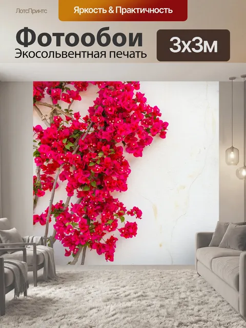 Фотообои бугенвиллея и стена