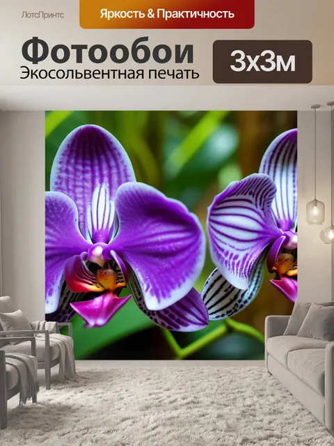 Фотообои экзотические орхидеи в тропическом лесу