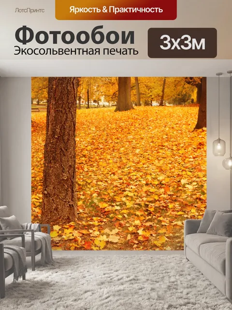 Фотообои Городской парк осенью