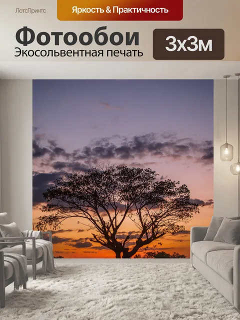 Фотообои дерево на закате