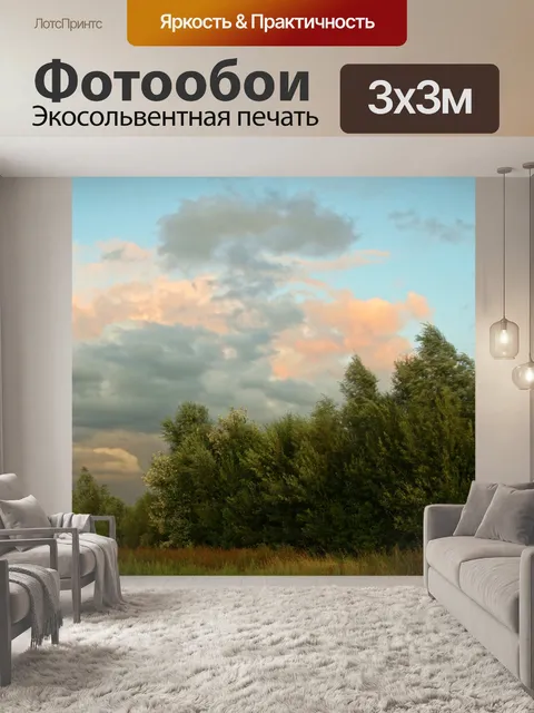 Фотообои Осенний пейзаж деревья небо