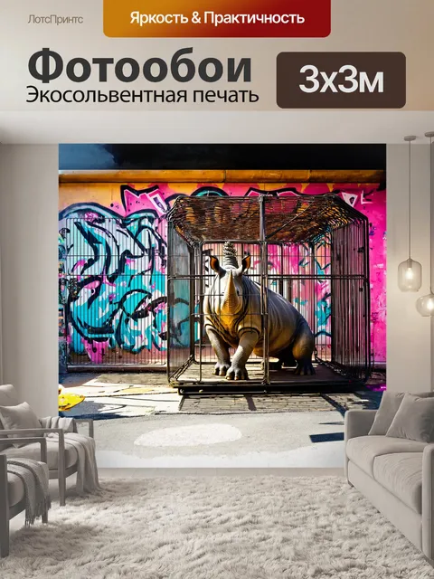 Фотообои в центральной части сложной клетки