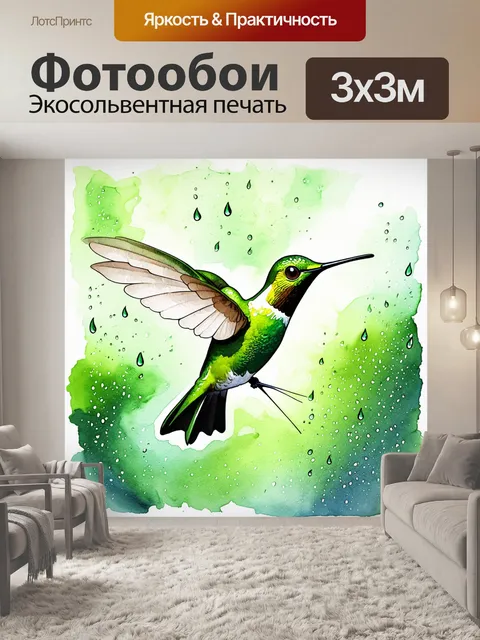 Фотообои изображение зеленого колибри