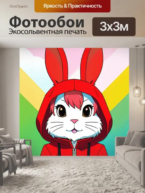 Фотообои кролик минимализм