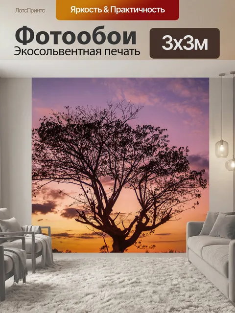 Фотообои дерево на закате