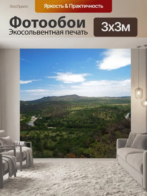 Фотообои вид с воздуха на долину с рекой