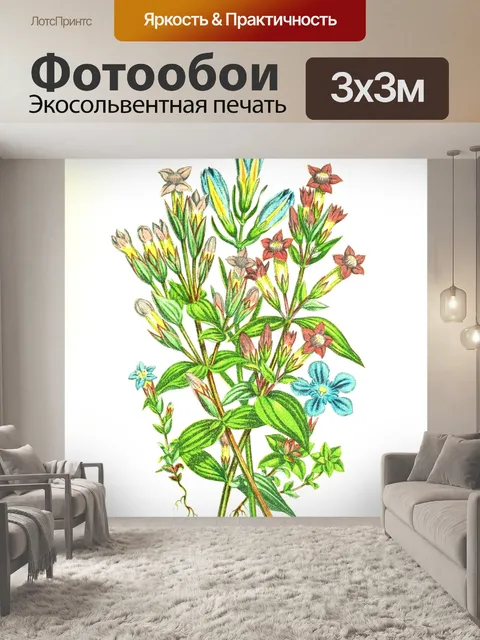 Фотообои Цветы винтаж искусство старый