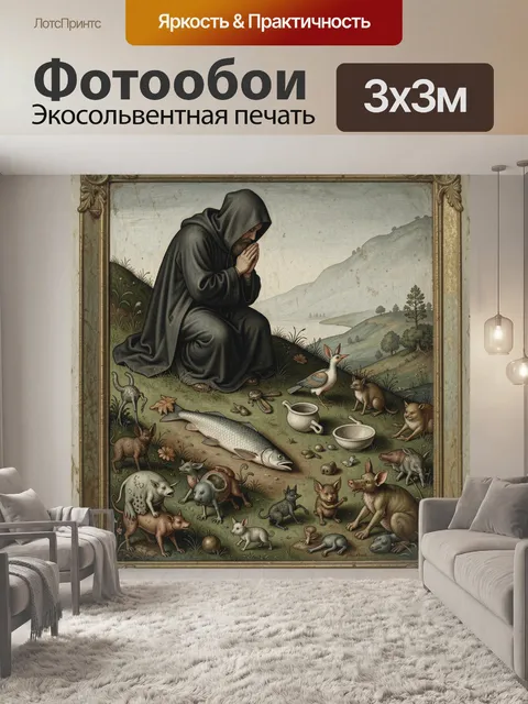 Фотообои Молящийся на горном склоне