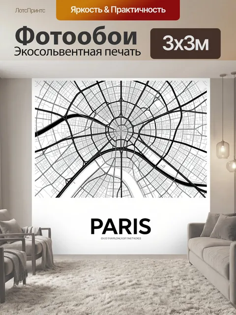 Фотообои Схематичная карта Парижа