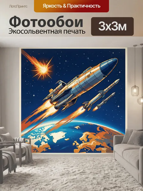 Фотообои Ракеты над Землей в космосе