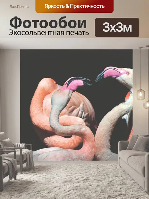 Фотообои Фламинго