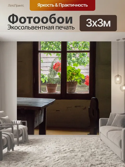 Фотообои Цветы в окне