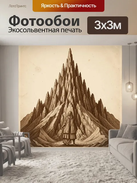Фотообои Путник перед скалистой вершиной