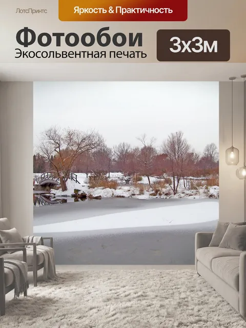Фотообои Частично замерзшем пруду