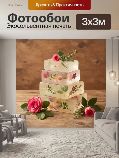 Фотообои Натуральные цветочные мыльные плитки