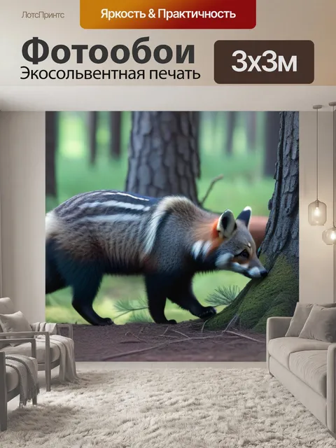 Фотообои лесные животные в сосновом бору