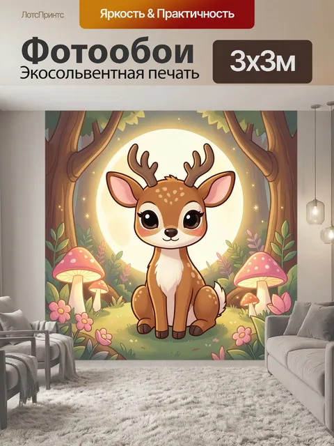 Фотообои Олененок в сказочном лесу