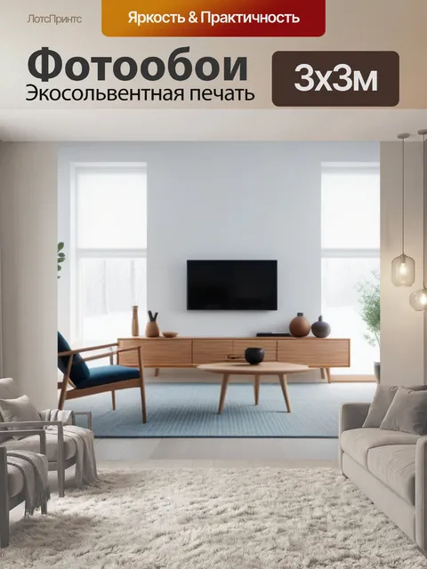 Фотообои интерьер в стиле скандинавского минимализма с деревом