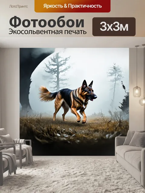 Фотообои длинношерстная немецкая овчарка