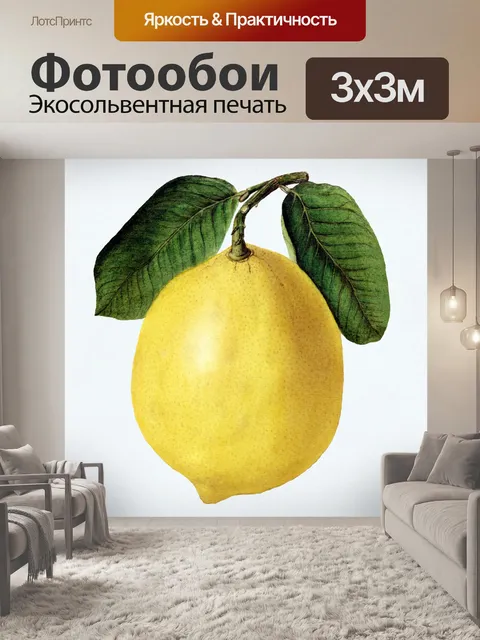 Фотообои Лимонный фрукт винтажное искусство