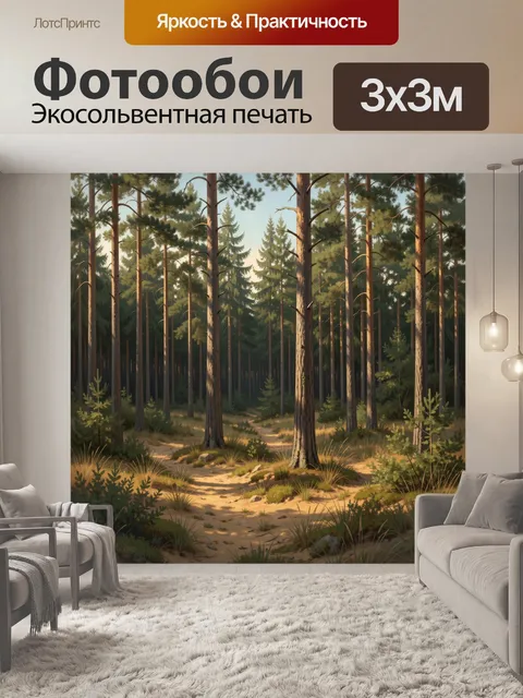 Фотообои Сосновый лес с тропинкой
