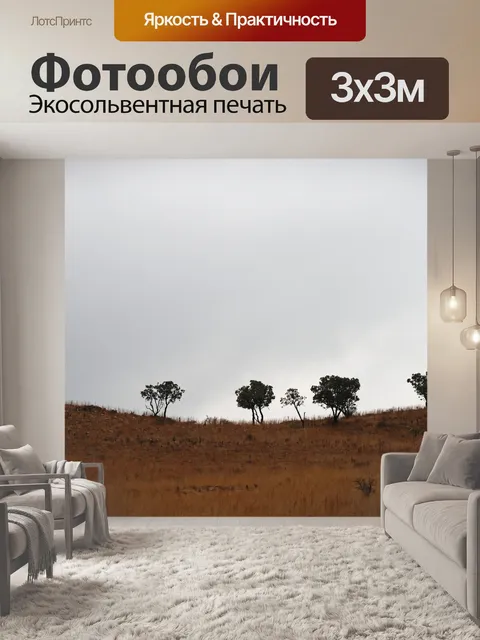Фотообои ряд деревьев на вершине склона
