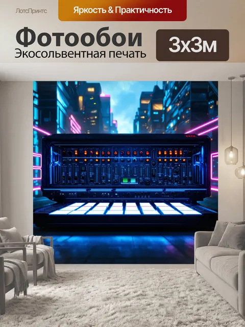 Фотообои футуристичное изображение синтезатора