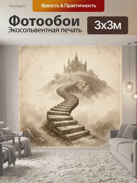 Фотообои Лестница к готическому замку