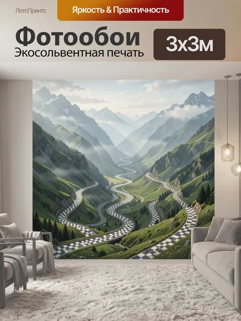 Фотообои Горная дорога с серпантинами