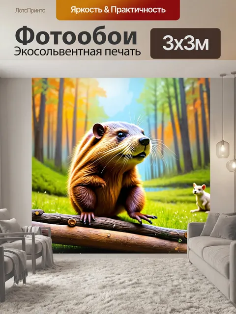 Фотообои вообразите бобра, который создает невероятно сложное строение из палочек и веточек, в то время как другие…