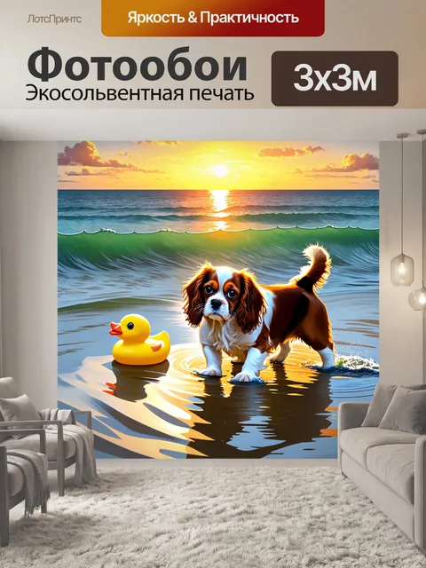 Фотообои стримящийся закат на берегу моря