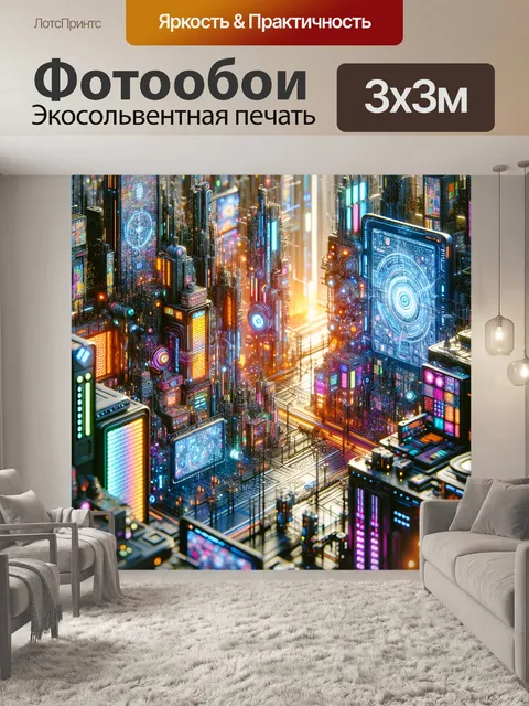 Фотообои сияющий огнями город