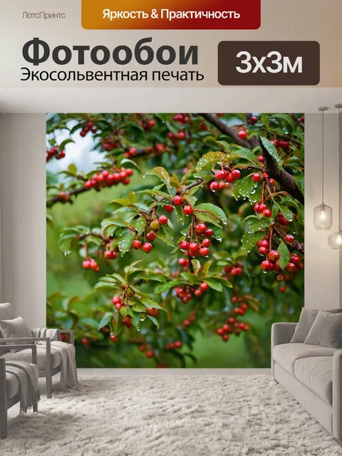 Фотообои невероятное дерево, усыпанное блестящими ягодами, привлекающими внимание