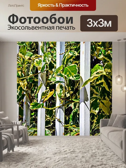 Фотообои Листья через забор