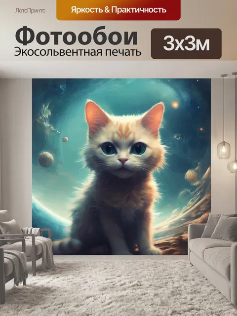 Фотообои Кот, космос