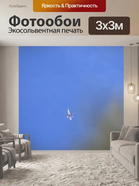 Фотообои пассажирский самолет и туманно облако
