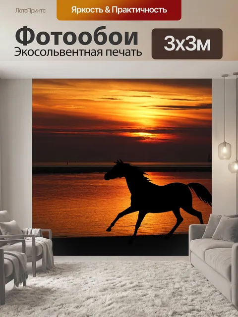 Фотообои Лошадь Силуэт Сансет Бич