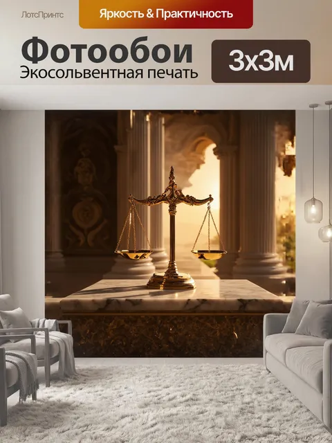 Фотообои золотые весы правосудия
