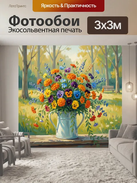 Фотообои Полевые цветы в кувшине