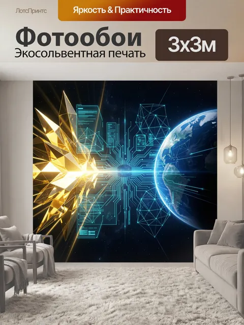 Фотообои Земля и цифровой кристалл