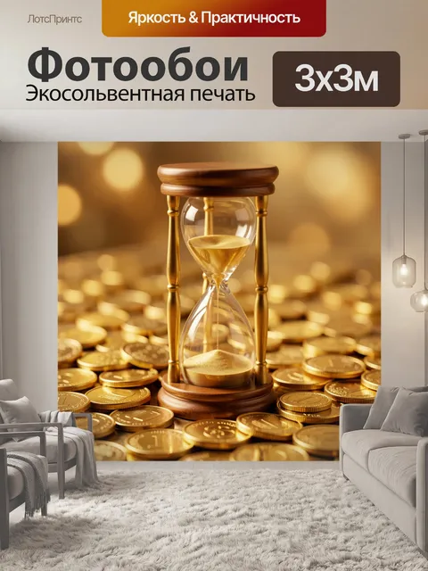Фотообои Хронометр среди золотых монет