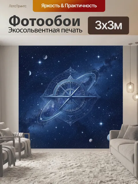 Фотообои Звёздный компас среди планет