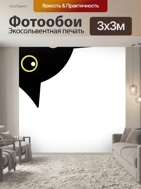 Фотообои Черная кошка-это любопытно