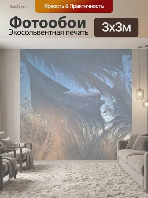 Фотообои Матовое окно зимой