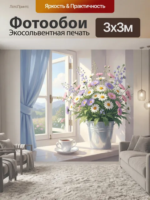 Фотообои Цветы у солнечного окна