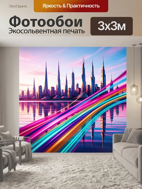 Фотообои Футуристический город у воды