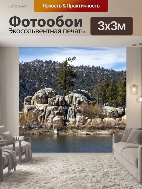 Фотообои Маленький остров валунов зимой