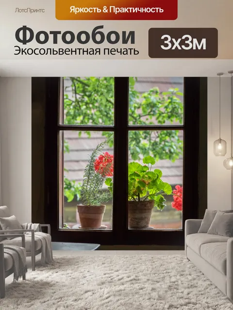 Фотообои Цветы в окне
